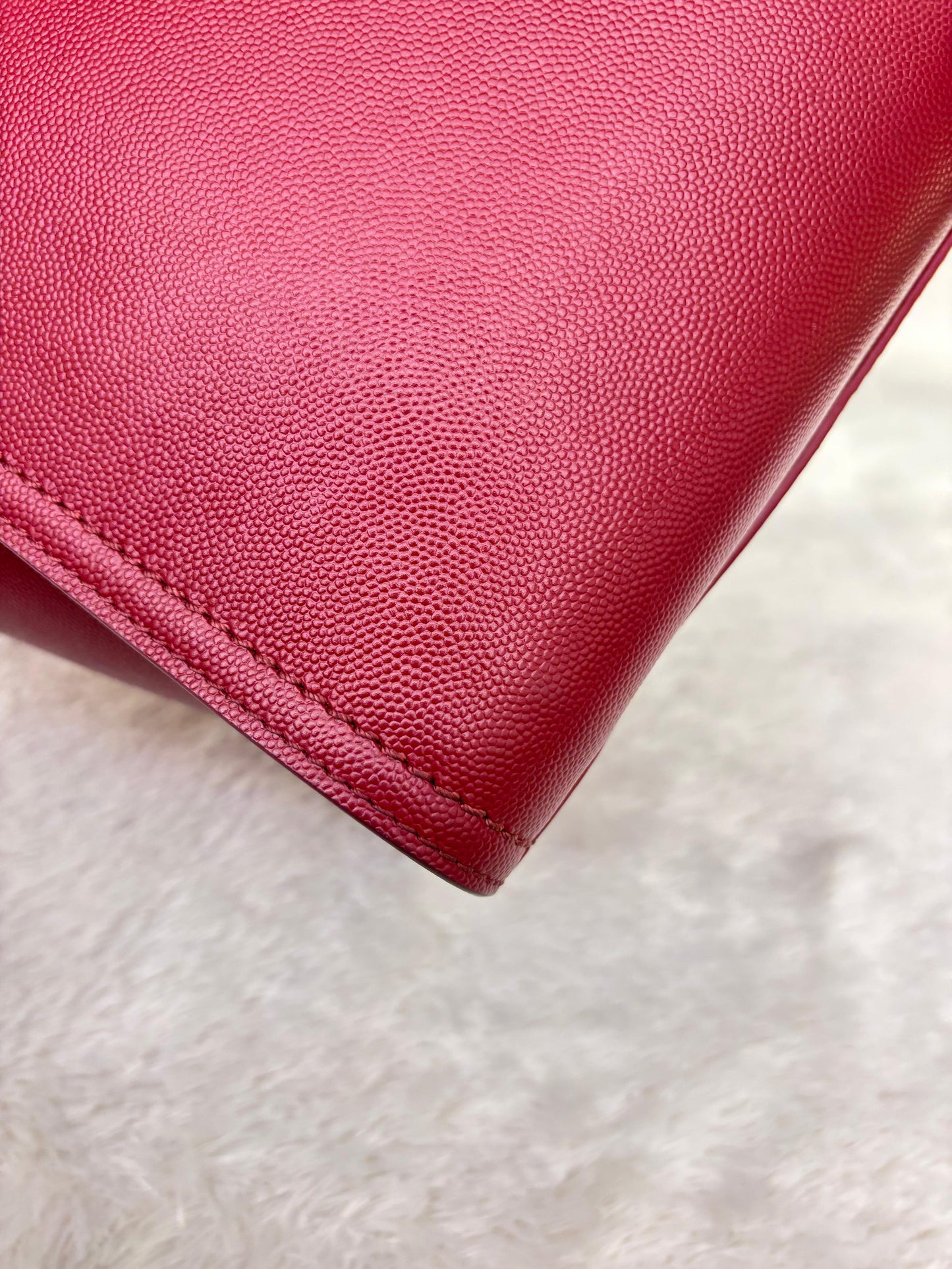 Chanel Deauville Small Caviar Studded Burgundy GHW #26