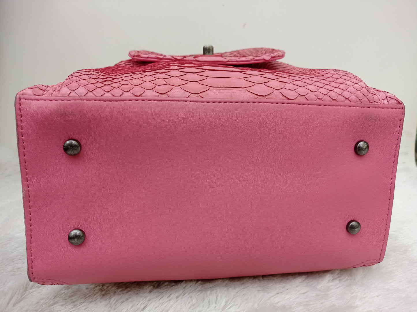 Chanel Urban Luxury Drawstring Backpack Python Pink RHW #22