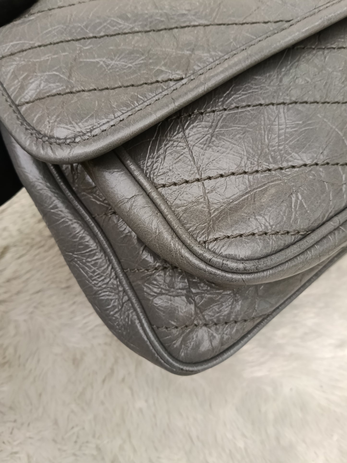 YsL Niki Medium Calfskin Grey RHW 2018