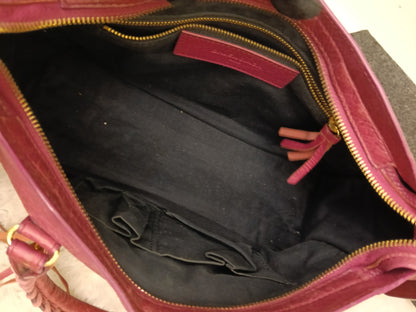 Balenciaga Small City Classic Burgundy GHW 2017