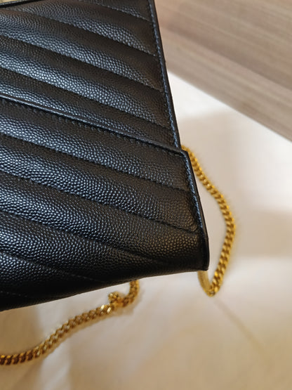 YsL WOC 22 Matelasse Monogramme Grained Black GHW 2018