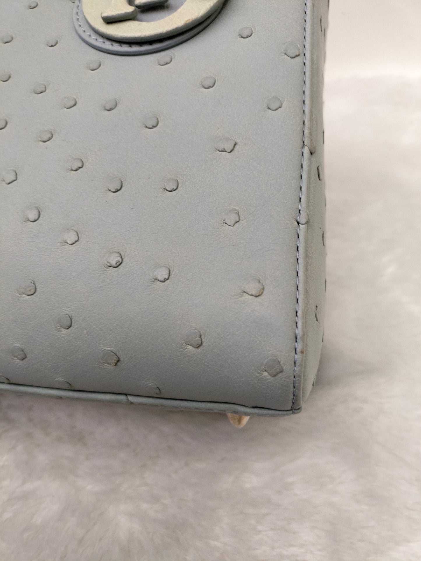 Lady Dior Medium Ostrich Baby Blue SHW 2017