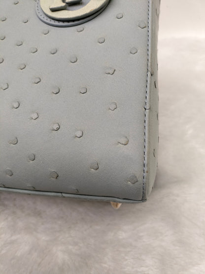 Lady Dior Medium Ostrich Baby Blue SHW 2017