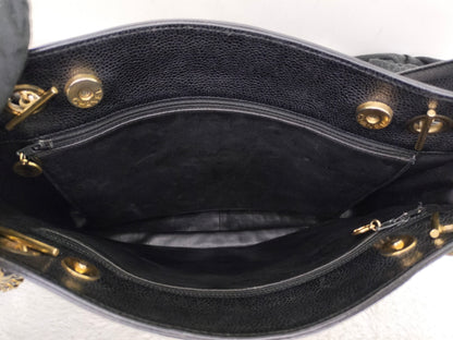 Chanel Timeless Tote Shoulder Caviar Calfskin Black GHW (broken holo)