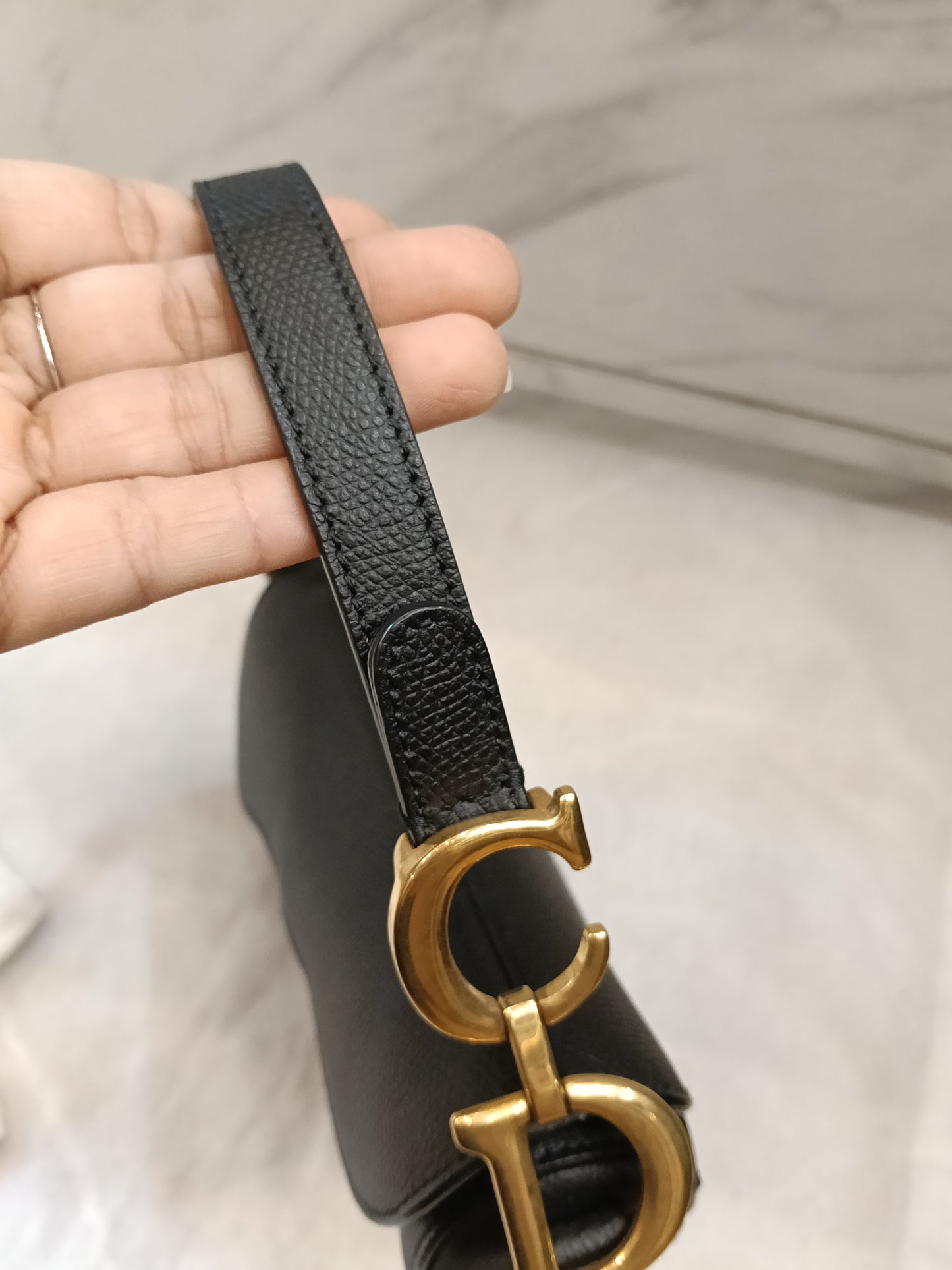 Dior Saddle Mini Grained Black GHW 2019