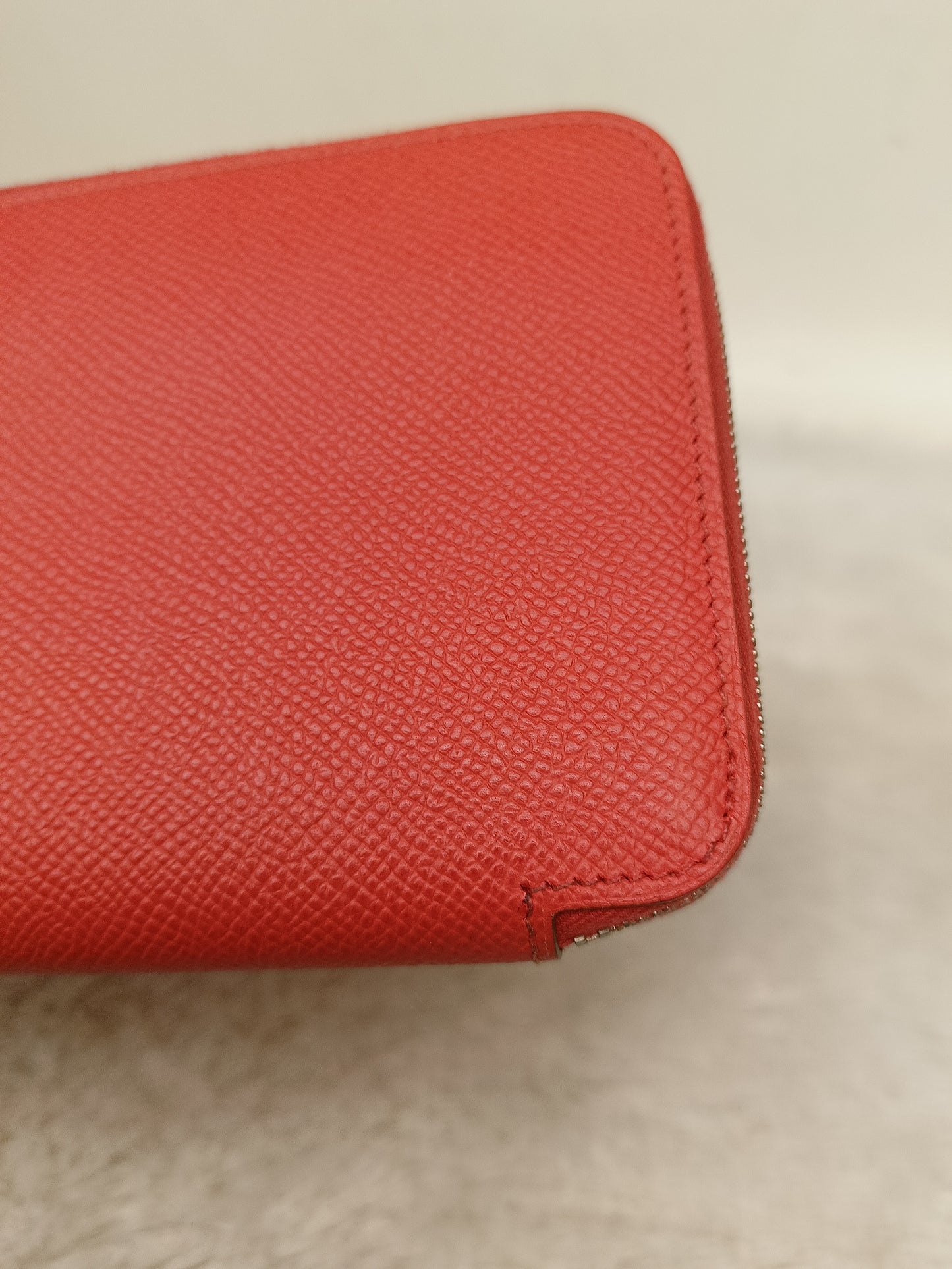 Hermes Azap Long Round Zip Wallet Epsom Orange Poppy PHW #T