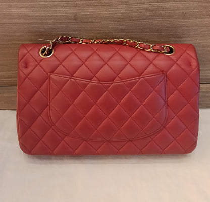 Chanel Medium Lamb Red GHW DF #22