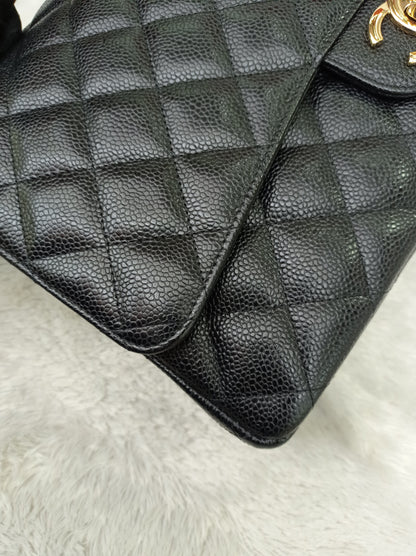 Chanel Maxi Caviar Black GHW DF #24