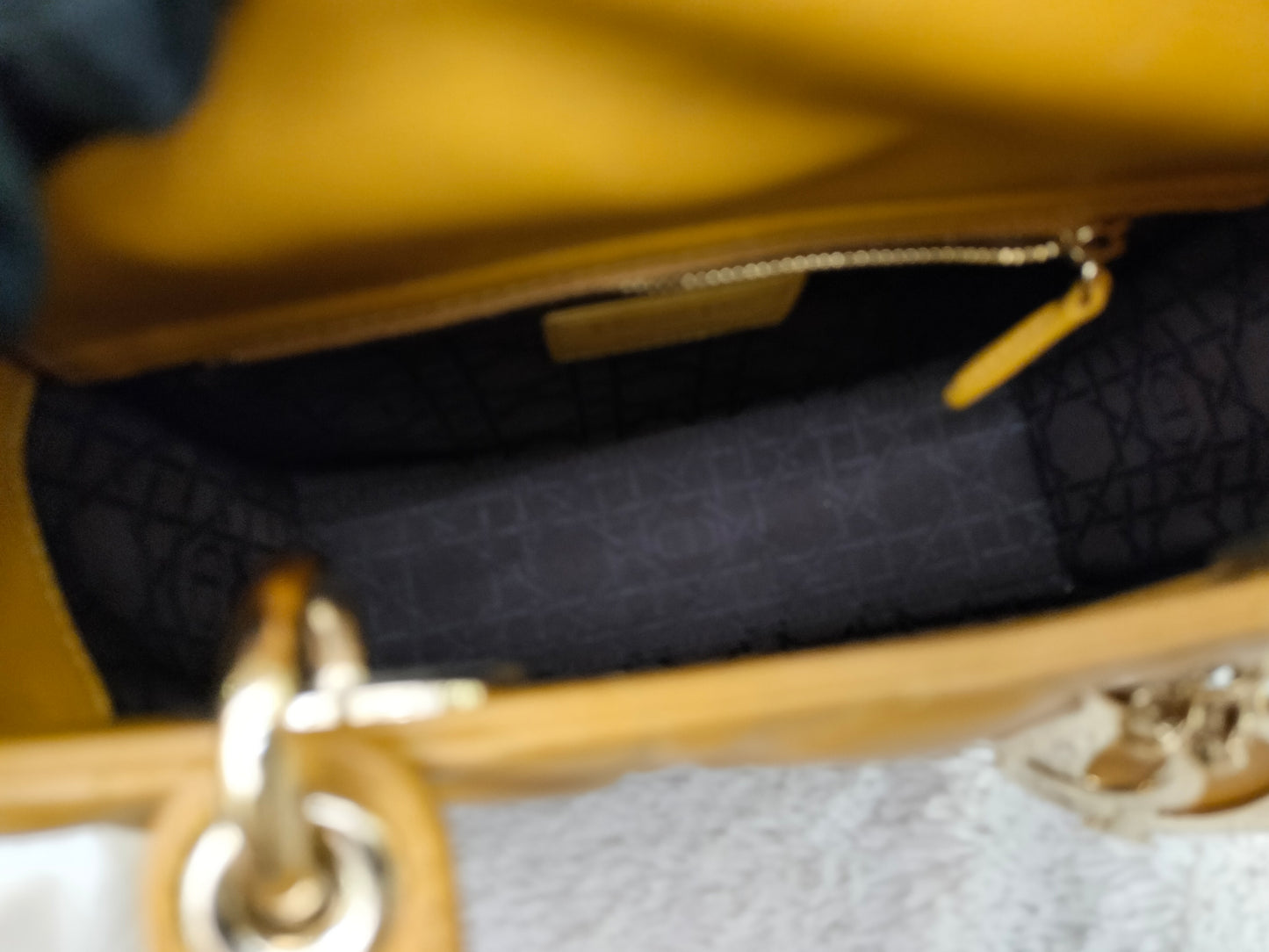 Lady Dior Small Amber Yellow GHW 2019