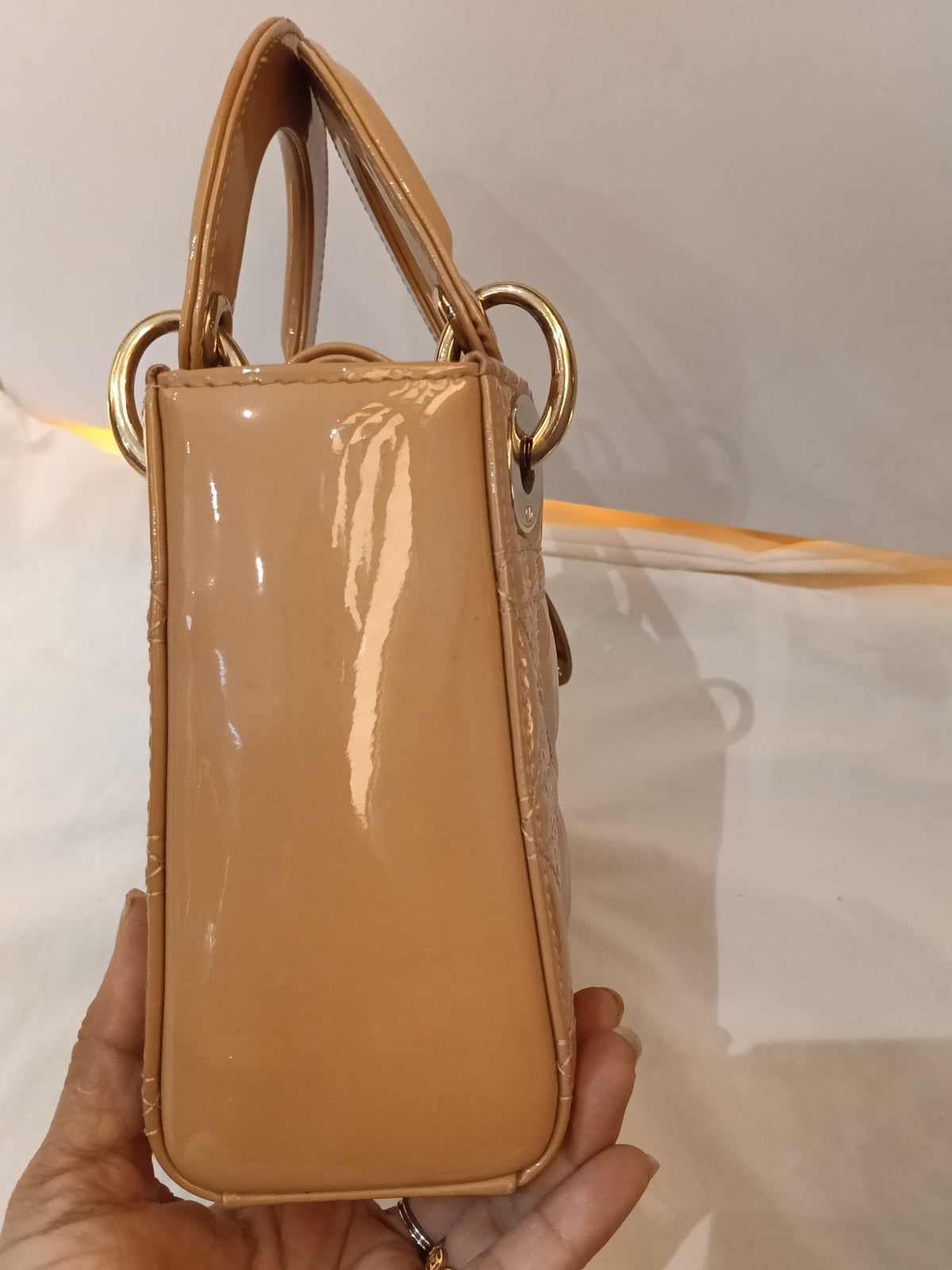 Lady Dior Mini Patent Nude GHW 2022