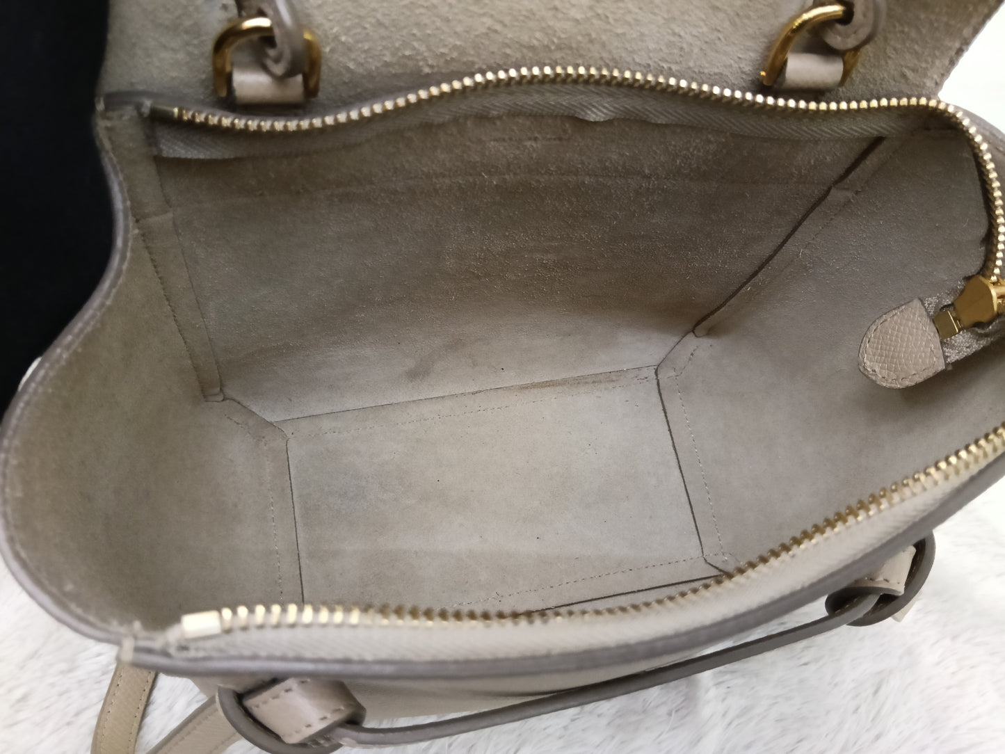 Celine Nano Belt Grained Light Taupe GHW 2018