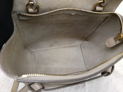 Celine Nano Belt Grained Light Taupe GHW 2018