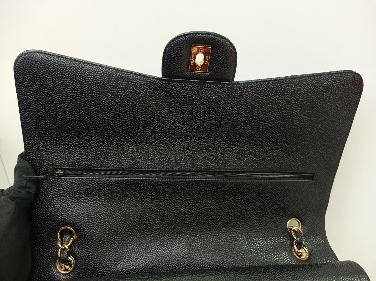 Chanel Maxi Caviar Black GHW DF #14