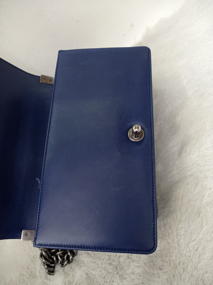 Chanel Boy 25 Lamb Navy Blue RHW #21