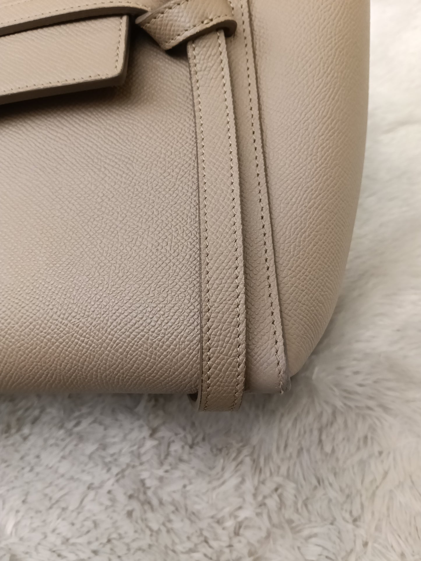 Celine Micro Belt Grained Light Taupe GHW 2021