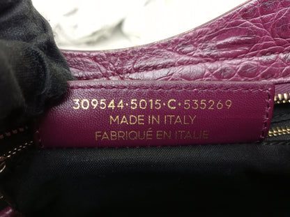 Balenciaga Mini City Giant Croco Burgundy GHW 2016