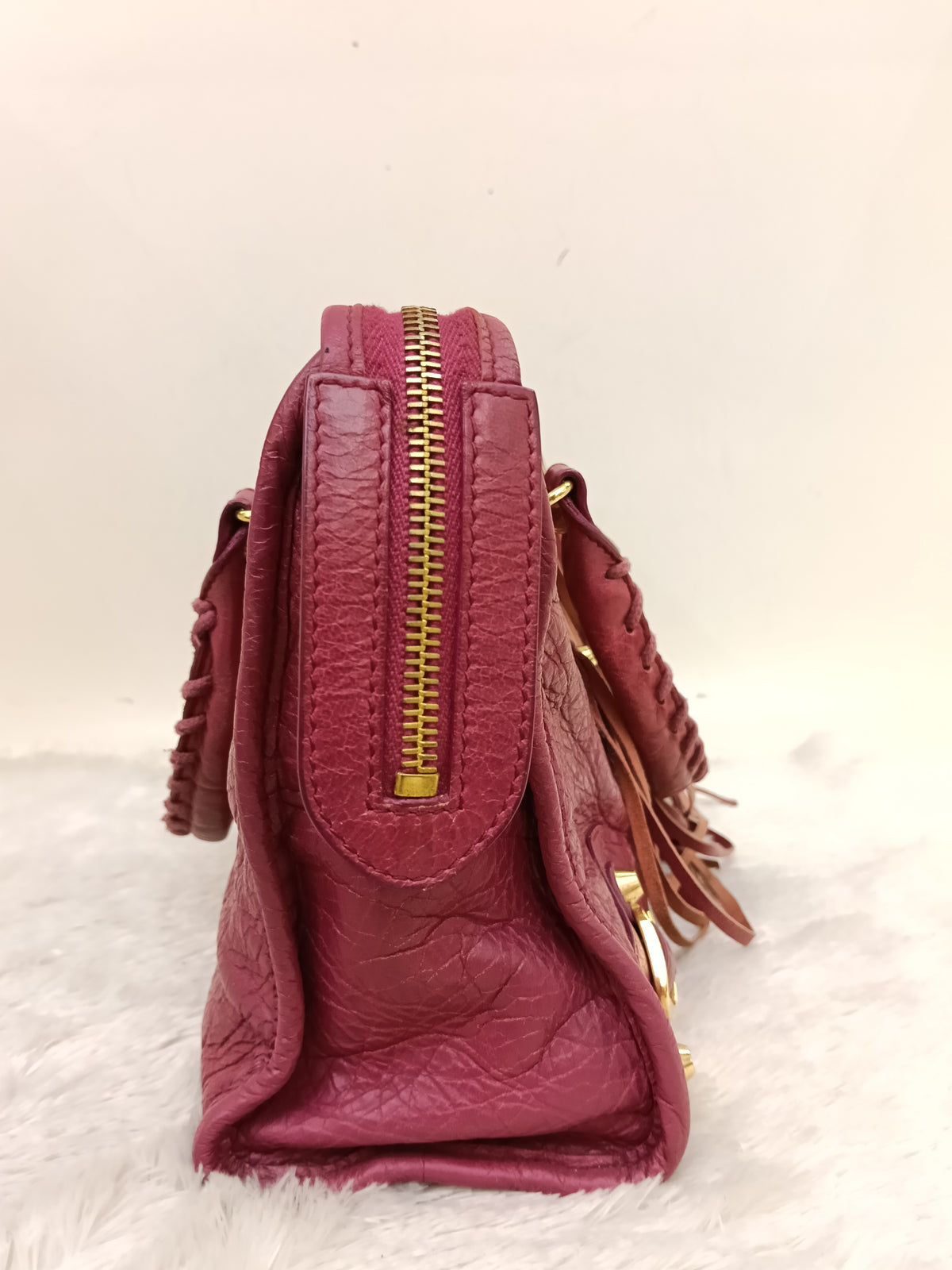 Balenciaga Small City Classic Burgundy GHW 2017