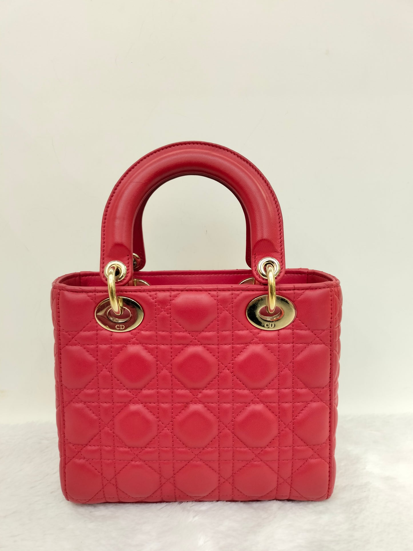 Lady Dior Small Lamb Red GHW 2016