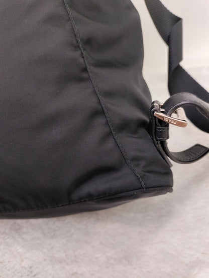 Prada Drawstring Backpack Nylon Black SHW