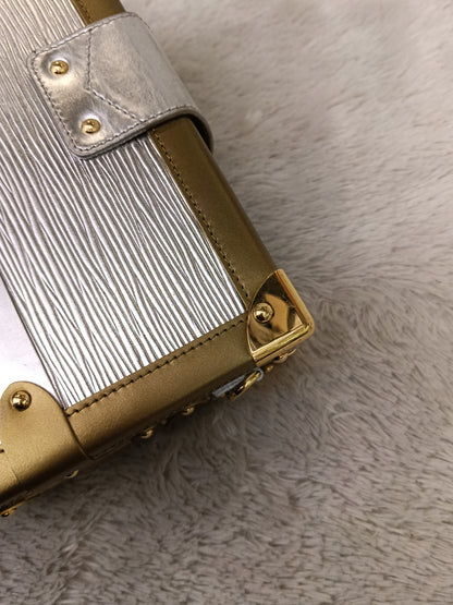 LV Petite Malle Epi Metallic Silver Gold 2017