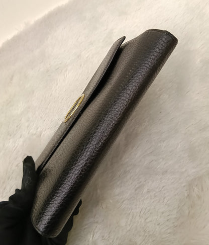 Gianni Versace Medusa Trifold Wallet Grained Black GHW
