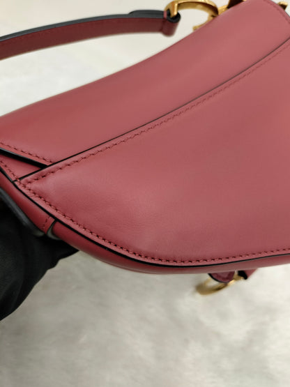 Dior Saddle Small Calfskin Pink Coral GHW