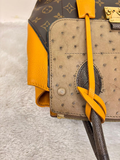 LV Majestueux PM Monogram Exotique Ostrich Lizard Ocre 2013