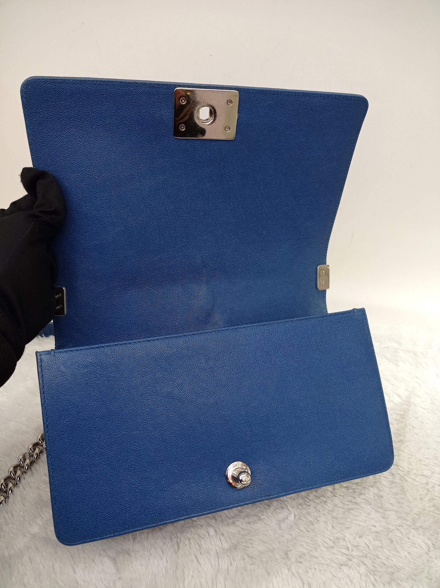 Chanel Boy 25 Caviar Blue SHW #29