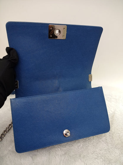Chanel Boy 25 Caviar Blue SHW #29
