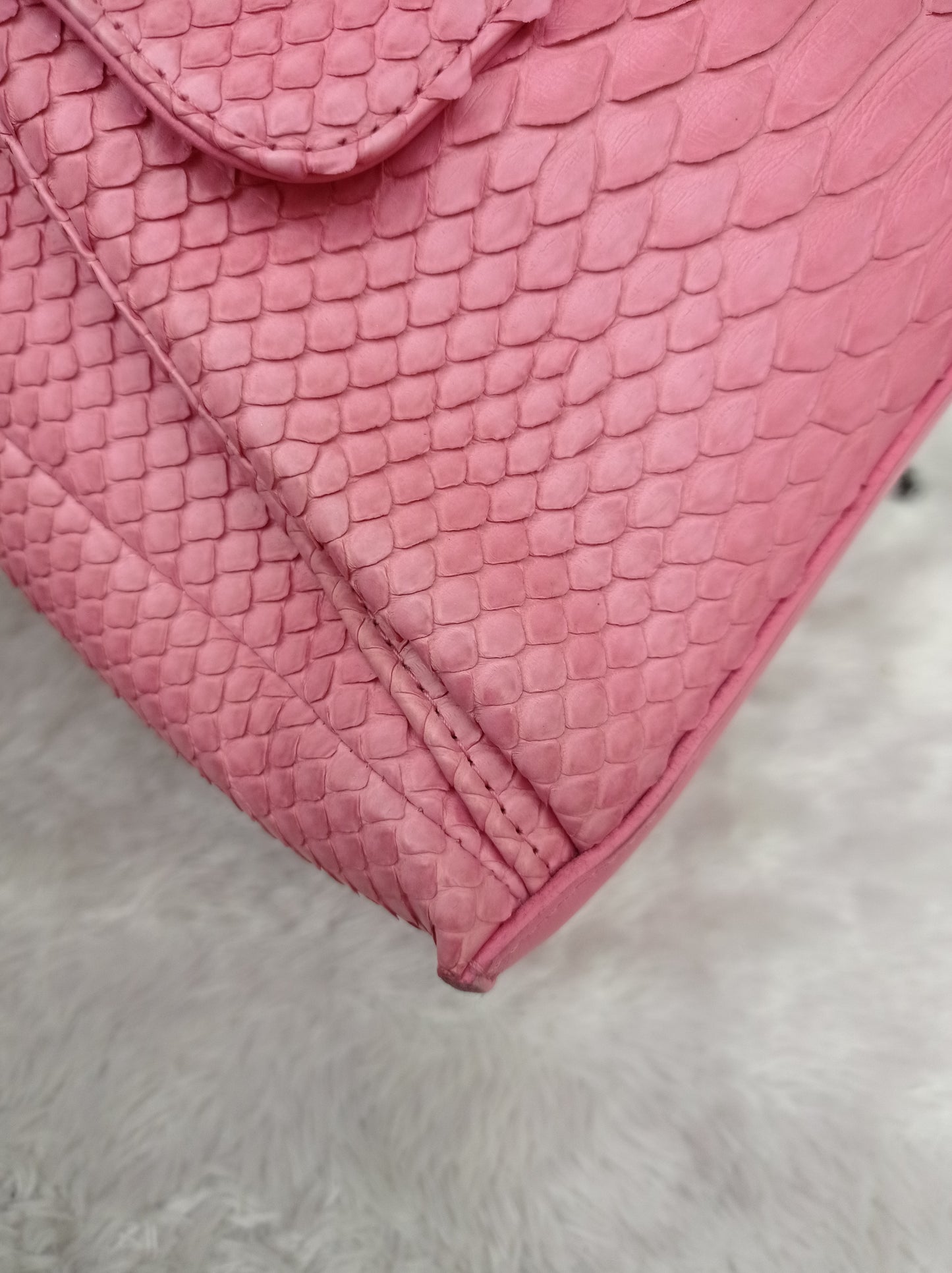 Chanel Urban Luxury Drawstring Backpack Python Pink RHW #22