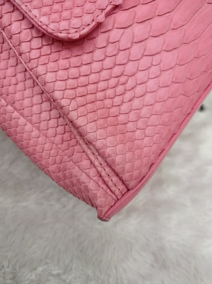 Chanel Urban Luxury Drawstring Backpack Python Pink RHW #22