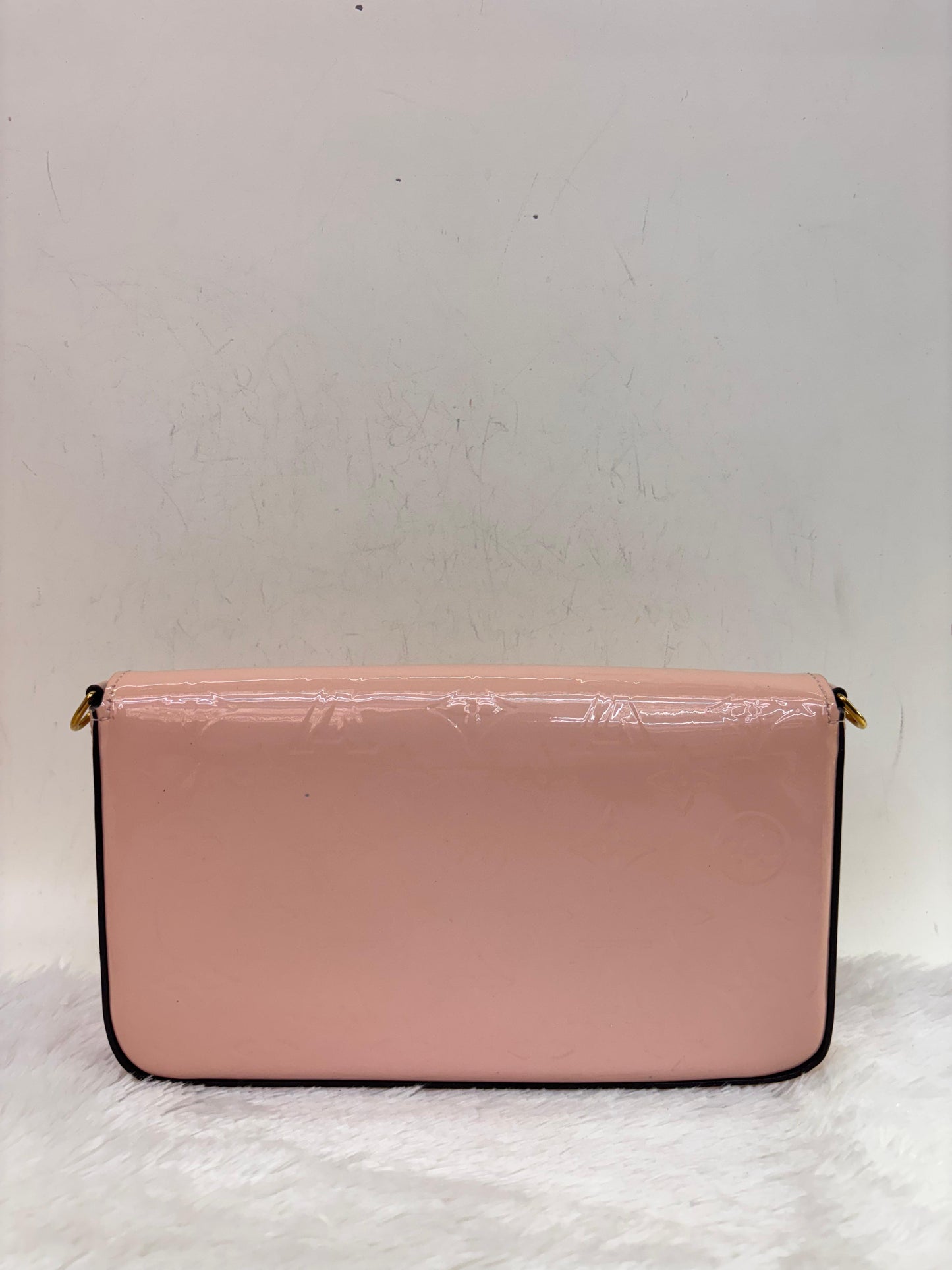 LV Felicie Monogram Vernis Rose Ballerine