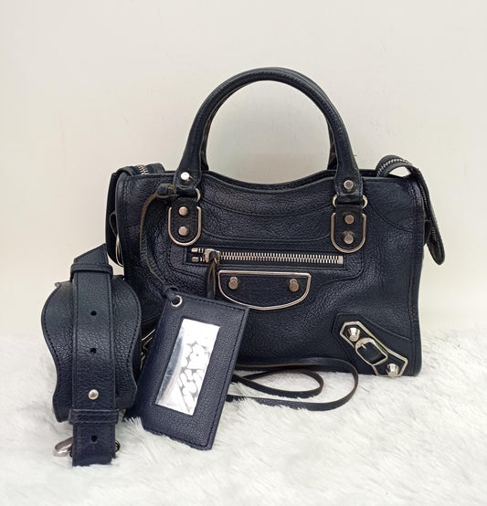 Balenciaga Mini City Edge Navy SHW