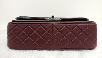 Chanel Twist Flap Large Lamb Black Burgundy SHW #18