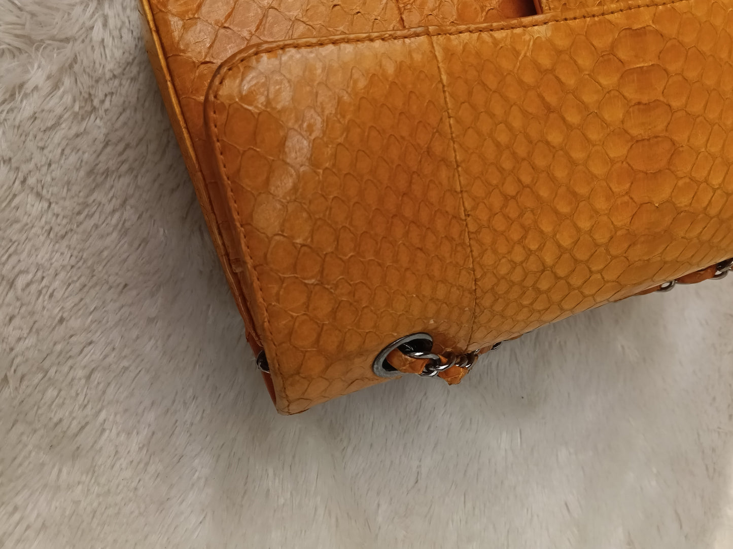 Chanel Medium Exotic Python Orange RHW DF #19
With holo, holo checker, dustbag