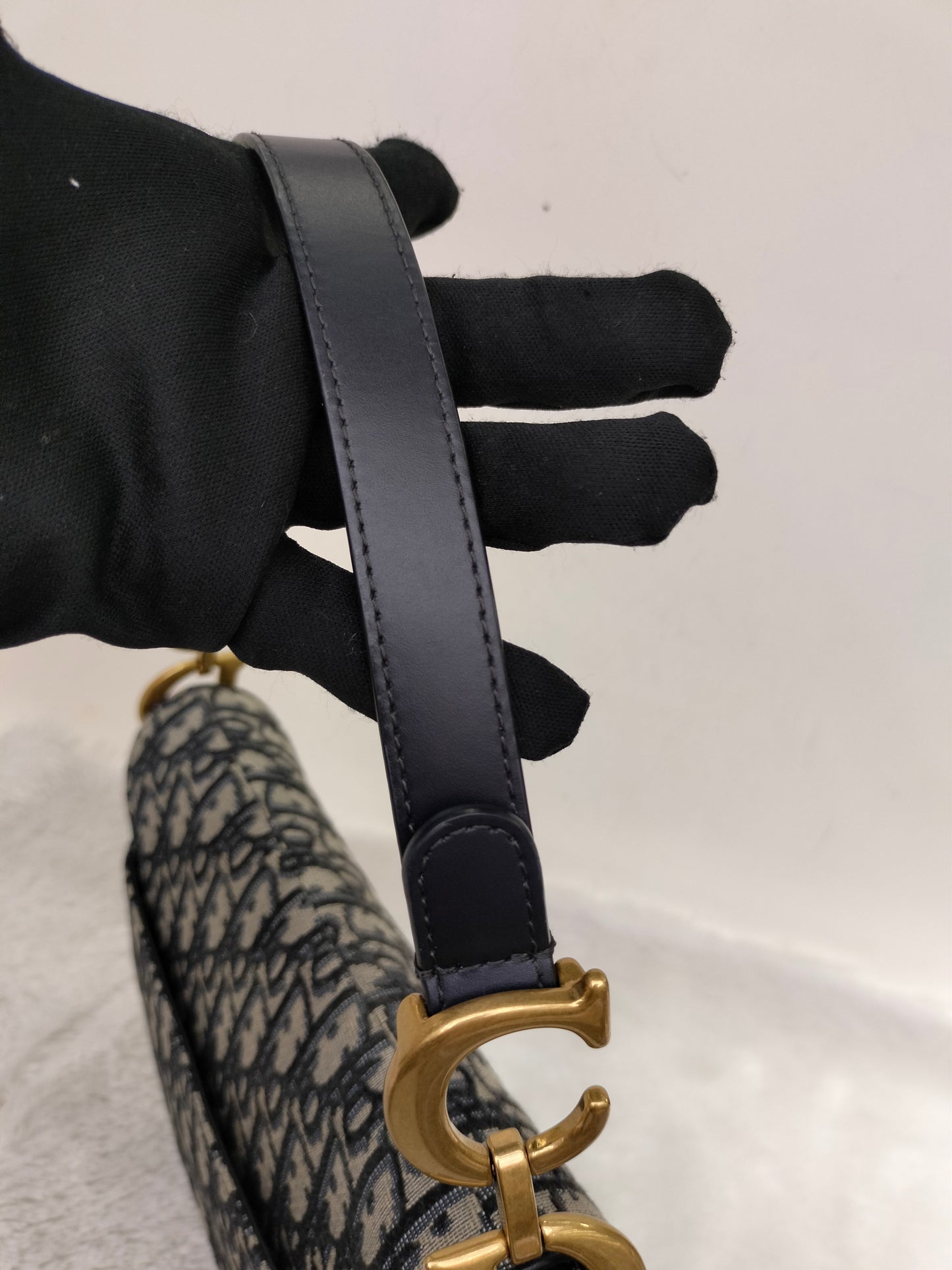 Dior Saddle Medium Oblique Navy GHW 2023