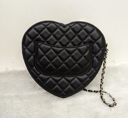 *NEW* Chanel 22S Large Heart Bag Lamb Black LGHW 2025 (CHIP)
