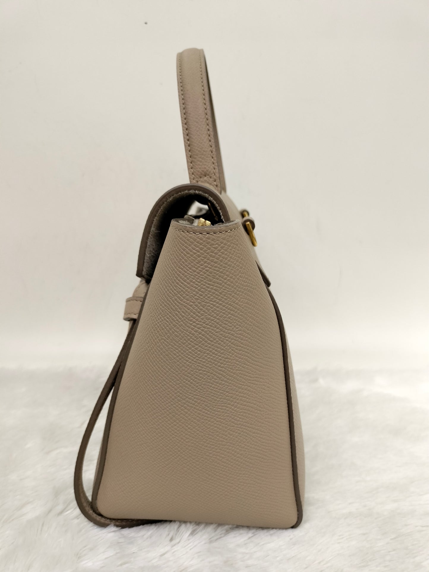 Celine Nano Belt Grained Taupe GHW 2019