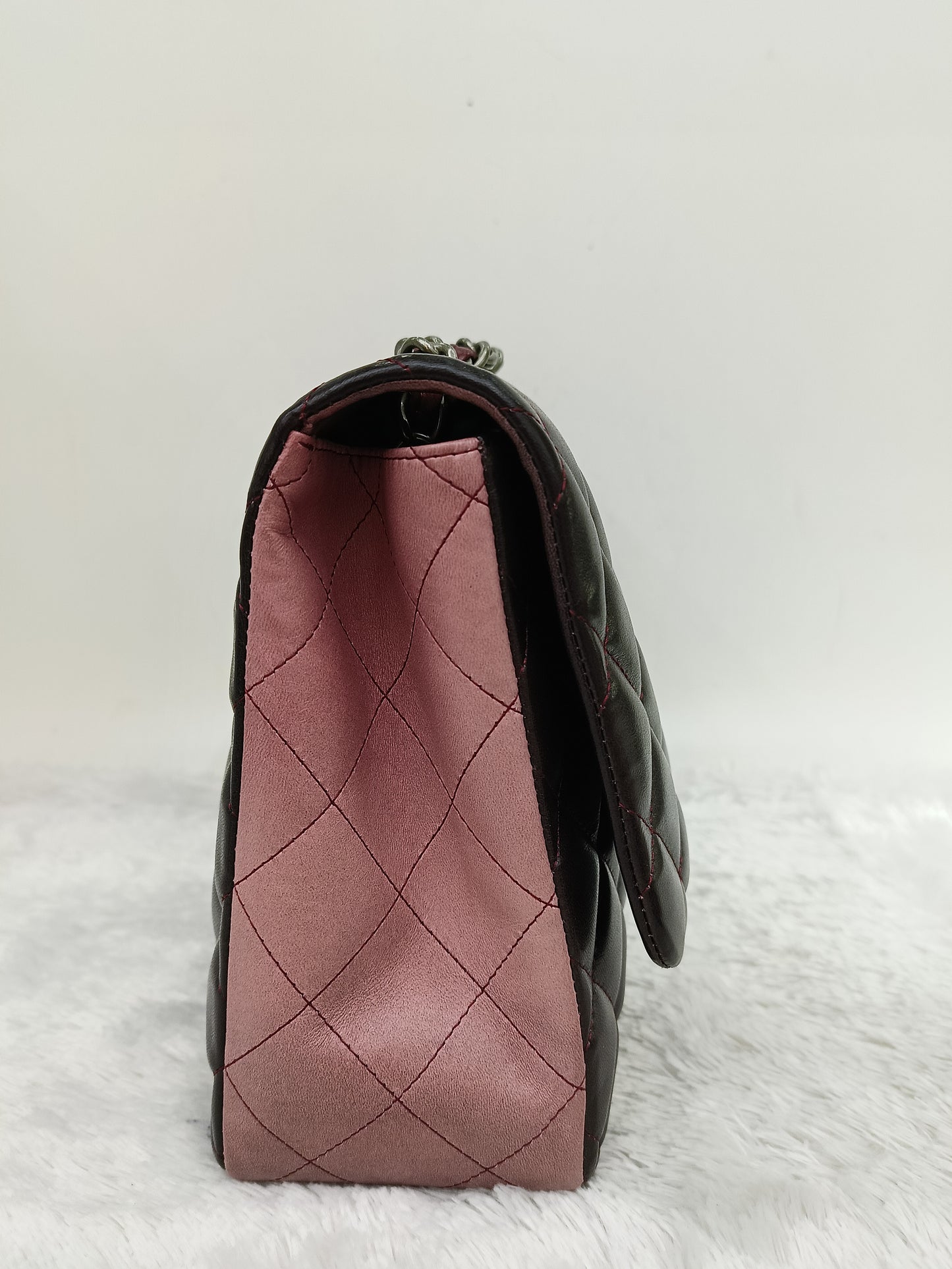 Chanel Jumbo Lamb Bordeaux Dark Red Ombre Pink RGHW SF #13