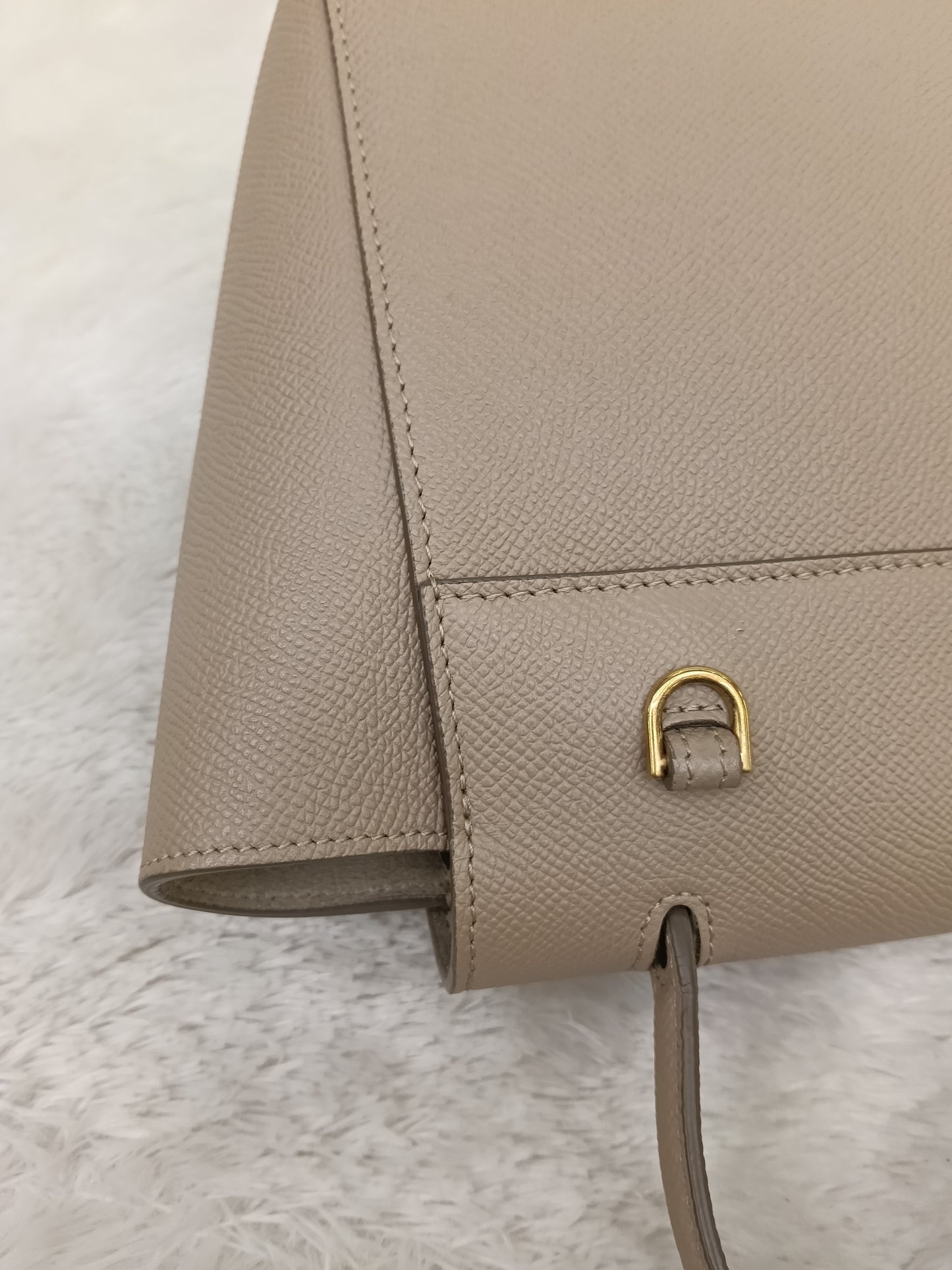 Celine Nano Belt Grained Light Taupe GHW 2021
