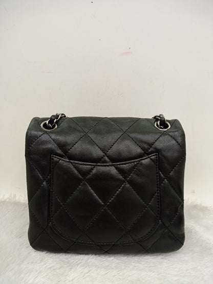 Chanel Accordion Flap Mini Lamb Black SHW #18