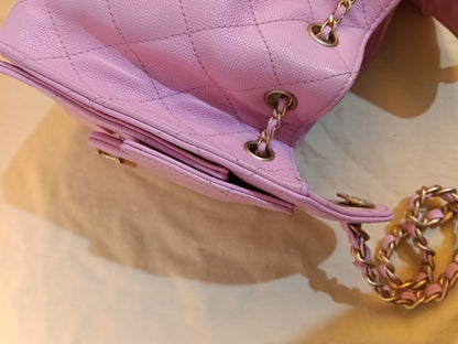 Chanel C25 Mini Caviar Pink Barbie GHW (CHIP)