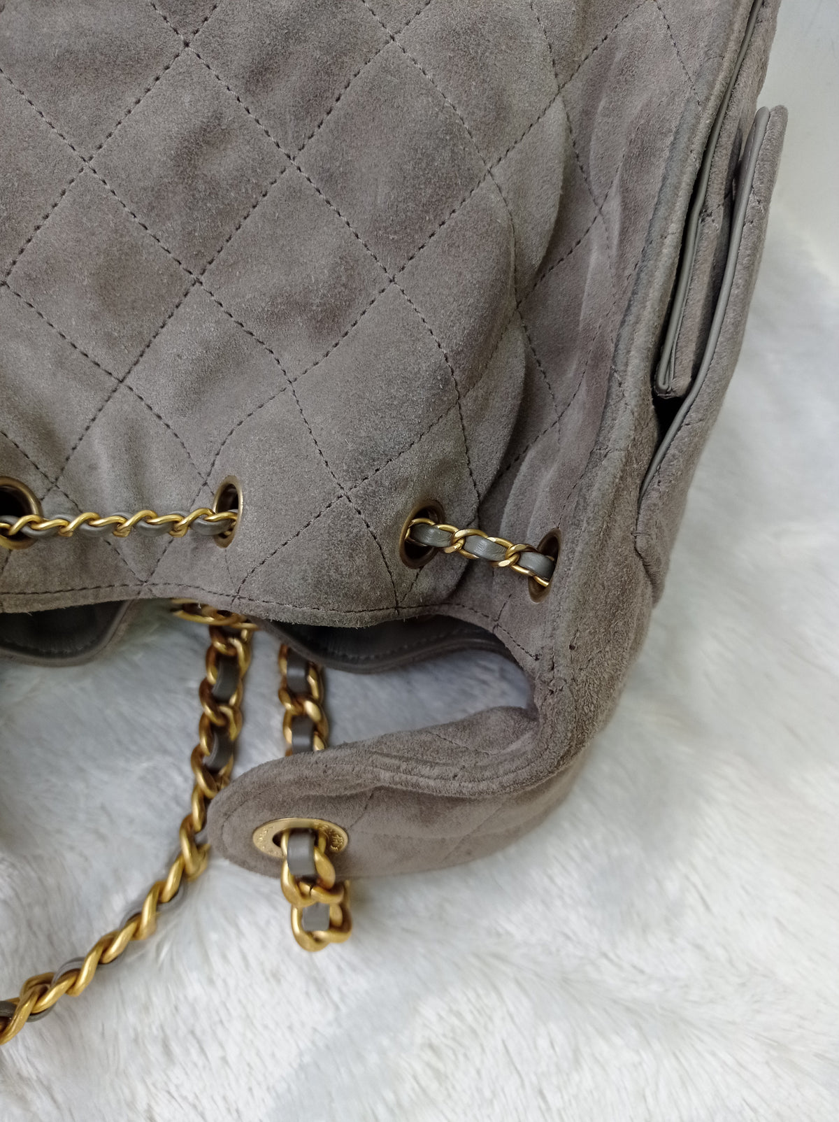 Chanel C25 Small Suede Grey GHW 2025 (CHIP)
