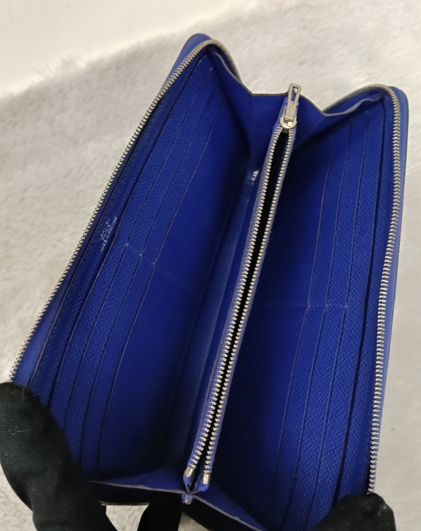 Hermes Azap Long Wallet Epsom Blue Saphire PHW #P square