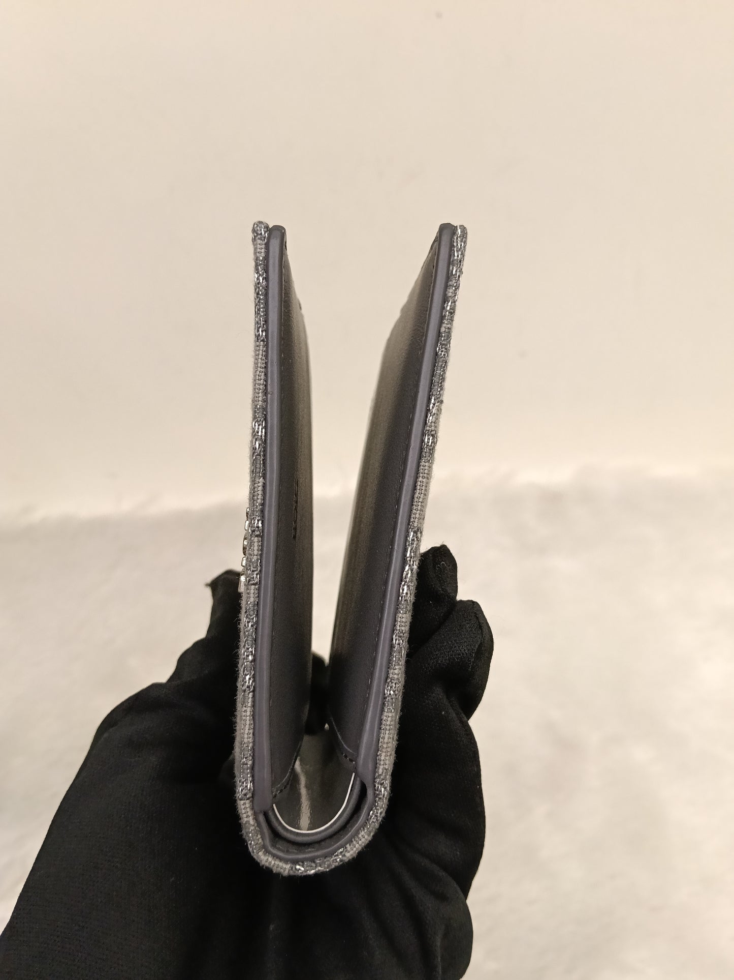 Dior Bifold Wallet Oblique Jacquard Ruthenium Grey Silver