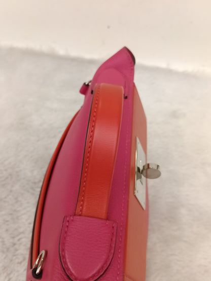 Hermes 2424 Mini Evercolour Swift Rose Mexico Rouge De Coeur PHW #Z