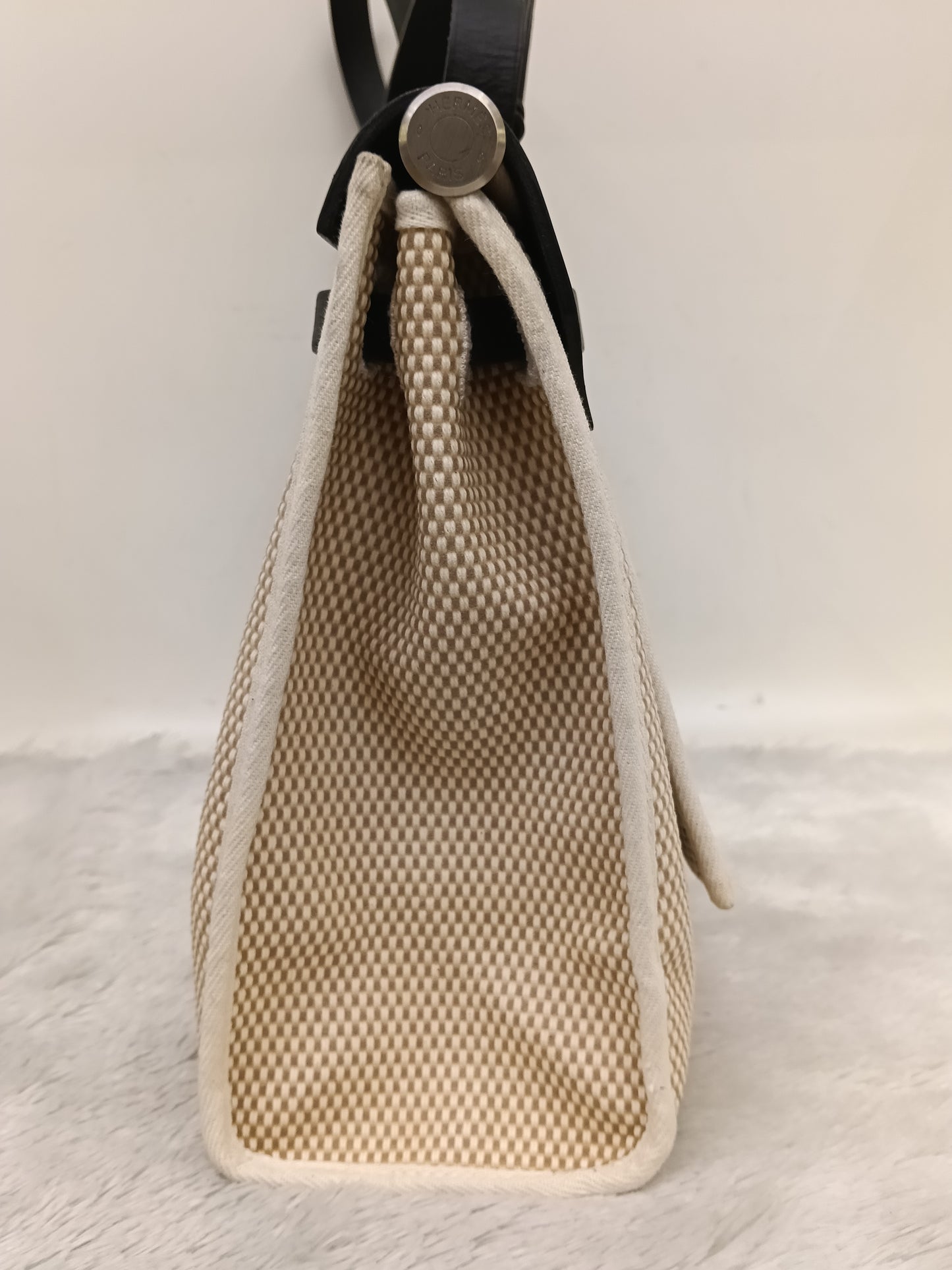 HB31 Toile Beige Flap Black PHW #D square