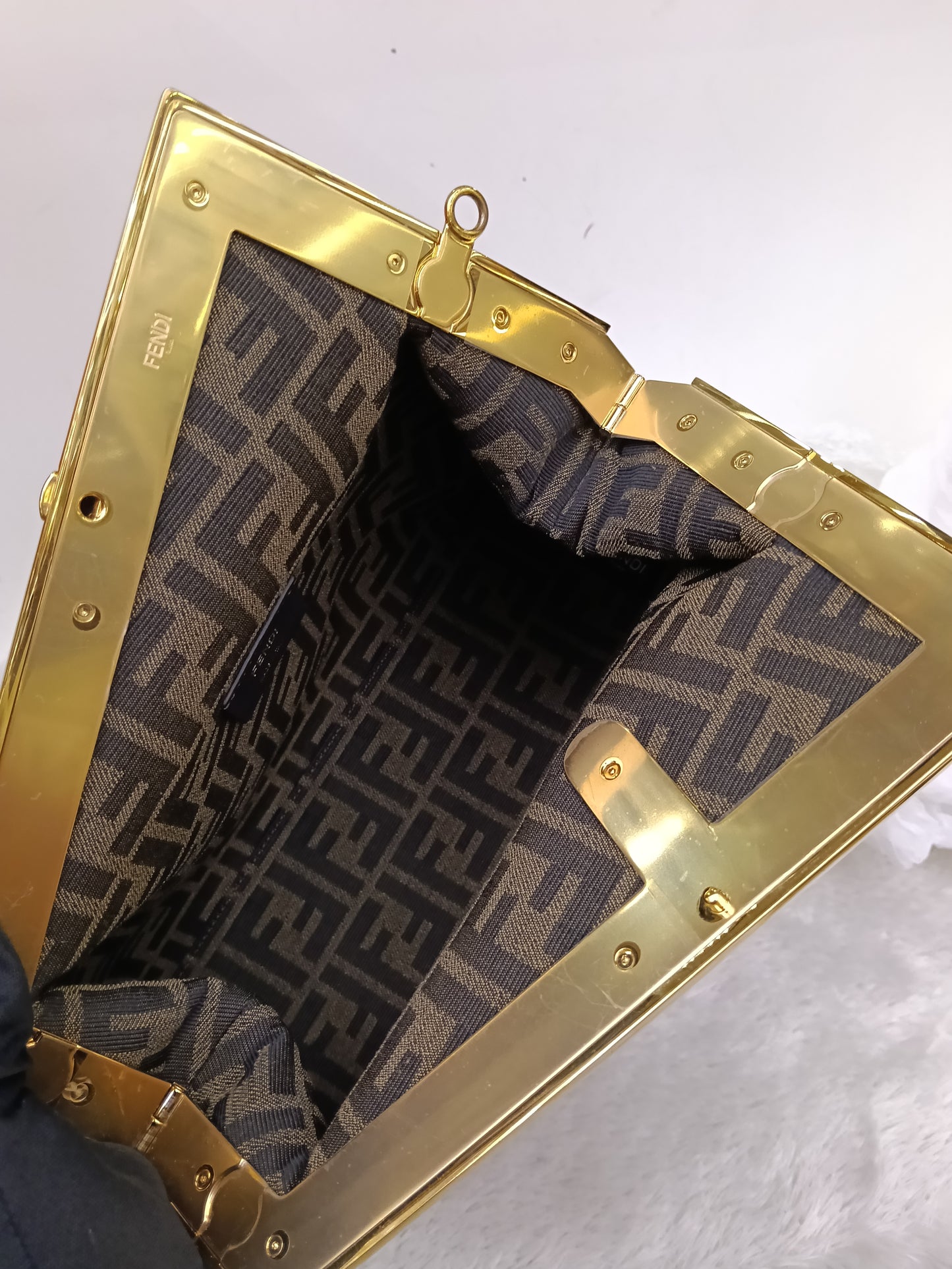 Fendi First Caramello Medium Calfskin Brown Beige GHW