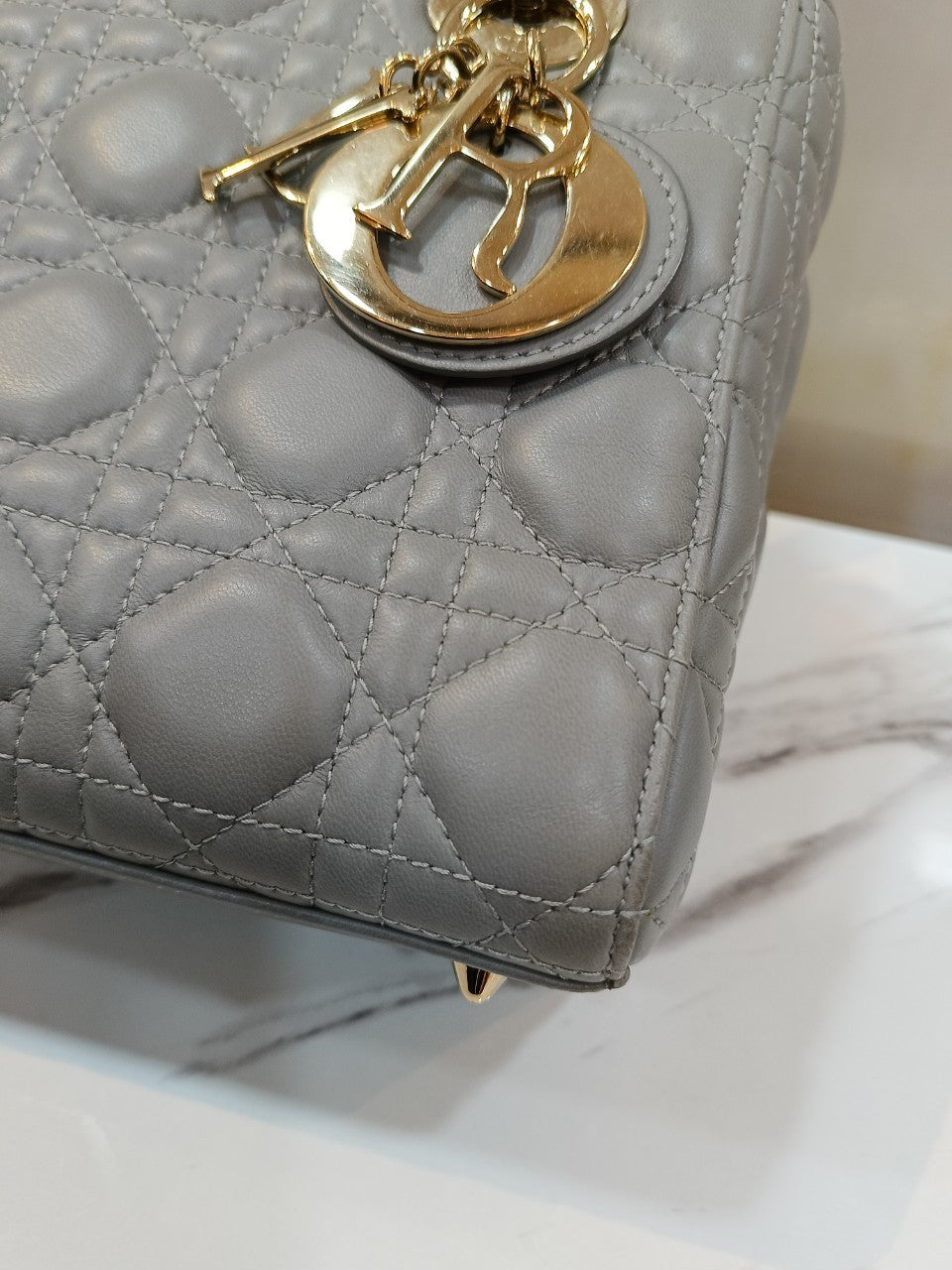 Lady Dior Small Lamb Grey GHW 2018