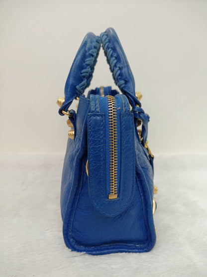 Balenciaga Mini City Blue GHW 2015